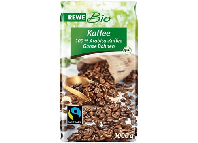 Rewe Bio Röstkaffee Ganze Bohnen-