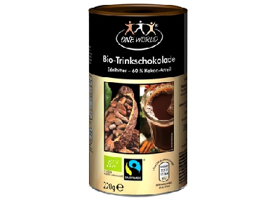 Bio-Trinkschokolade "Edelbitter" von ONE WORLD-