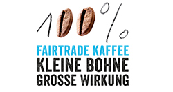 Logo zur Kampagne Coffee Fairday 2015: 100% Fairtrade Kaffee - Kleine Bohne Große Wirkung