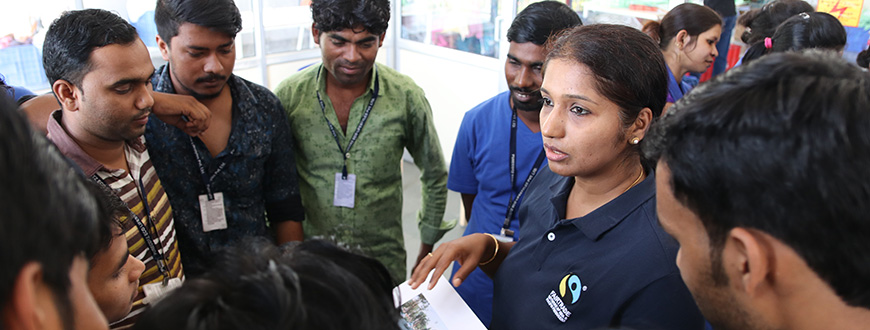 Fairtrade-Training in einer indischen Textilfabrik