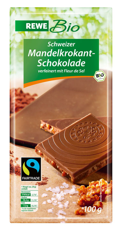 REWE Bio Schweizer Mandelkrokant-Schokolade-