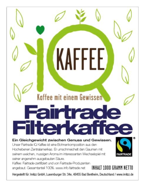 IQ Kaffee Fairtrade Filterkaffee IQ Kaffee-