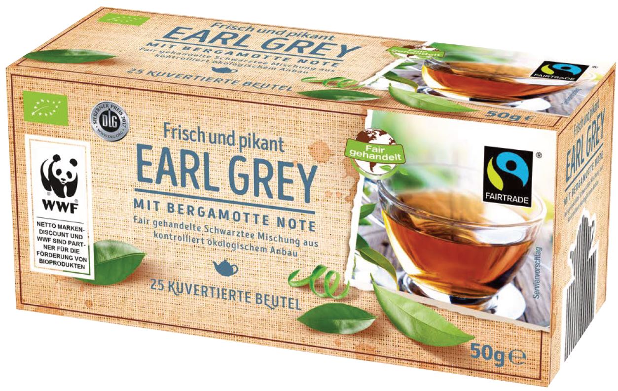 Fair gehandelt Schwarzer Tee - Earl Grey, 25x2g-