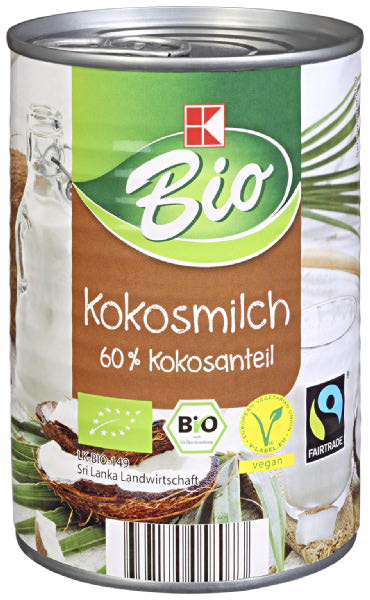 K-Bio Kokosmilch, 60% Kokosanteil-