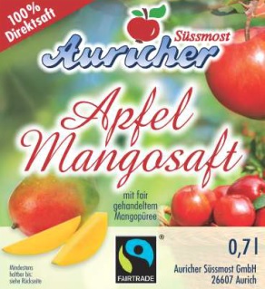 Auricher Apfel Mangosaft 100%-