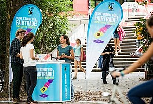 "Deine Stimme für Fairtrade": Wahlkampfveranstaltung. Bild: Fairtrade Deutschland e.V.