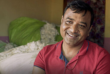 Shailesh Patel im Interview mit Fairtrade. Foto: © TransFair e.V.