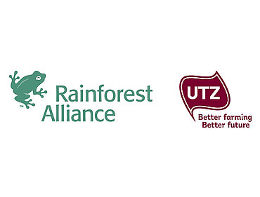 Logos von Rainforest Alliance & UTZ