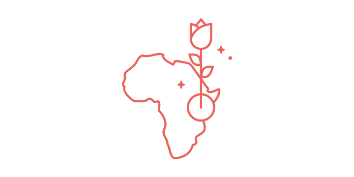 Illustration: Rose, die Aus dem afrikanischen Kontinent wächst