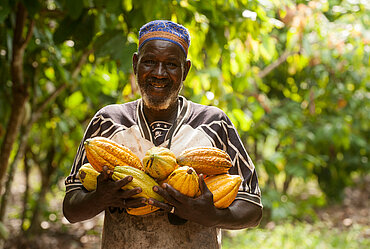 Dou Bouré Guébré, Kakaoproduzent aus der Elfenbeinküste. Foto: © Éric St-Pierre