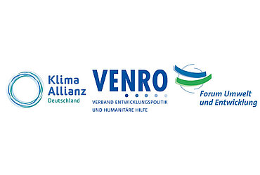 Logos Venro, Klima-Allianz Deutschland und Forum Umwelt und Entwicklung 