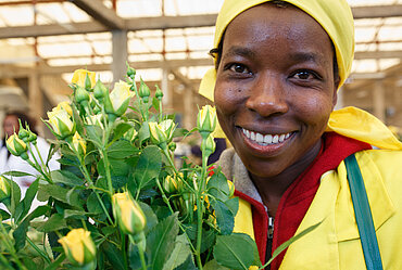 Jacquiline Kemunto, Arbeiterin auf einer Blumenfarm in Kenia