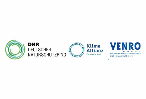 DNR, Klima-Allianz Deutschland und VENRO fordern Nachhaltigkeit und Klimaschutz als roten Faden.