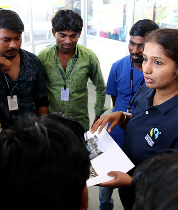 Fairtrade-Training bei einer indischen Textilfabrik