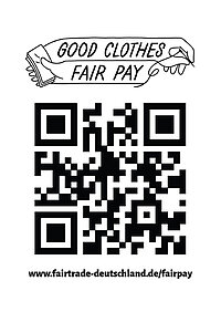 <p>Good Clothes, Fair Pay QR Code zum Selbstdruck</p>