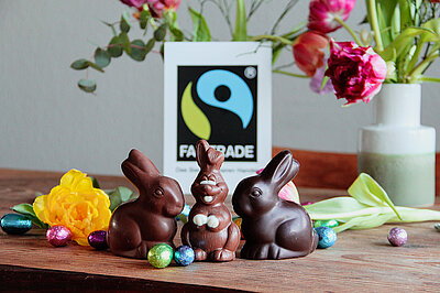 Osterhasen und Fairtrade-Siegel