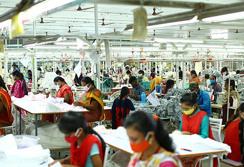 Eine Textilfabrik im indischen Tiruppur. 